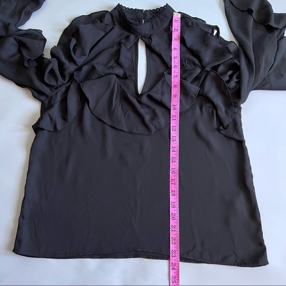 Bb Dakota Women Black Untold Ruffle Blouse  Top M - Picture 12 of 12